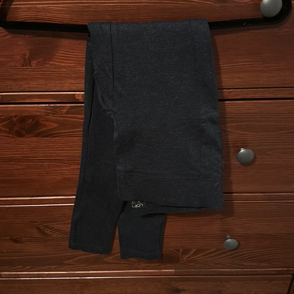LOFT XS Seamed Ponte High Waist Leggings Heathered Navy